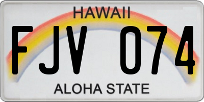 HI license plate FJV074