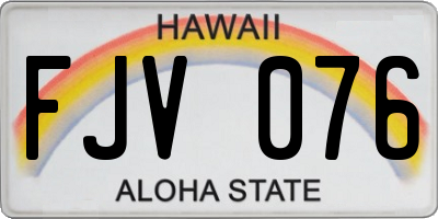 HI license plate FJV076