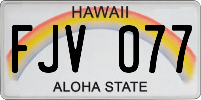 HI license plate FJV077
