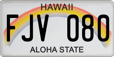 HI license plate FJV080