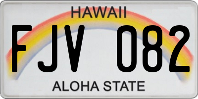HI license plate FJV082