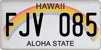 HI license plate FJV085