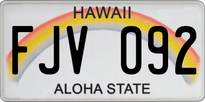 HI license plate FJV092