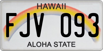 HI license plate FJV093
