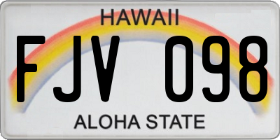 HI license plate FJV098