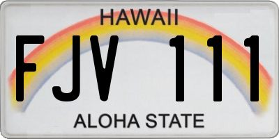 HI license plate FJV111