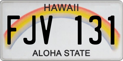 HI license plate FJV131