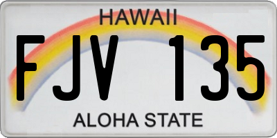 HI license plate FJV135