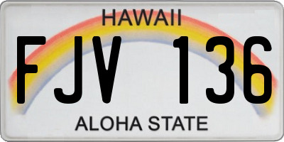 HI license plate FJV136