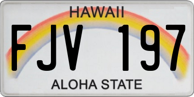 HI license plate FJV197