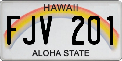 HI license plate FJV201