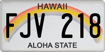 HI license plate FJV218
