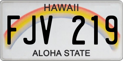 HI license plate FJV219