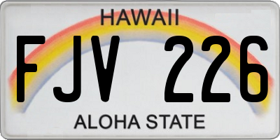HI license plate FJV226