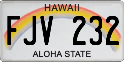 HI license plate FJV232