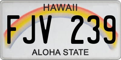 HI license plate FJV239