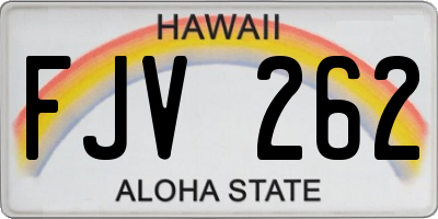 HI license plate FJV262