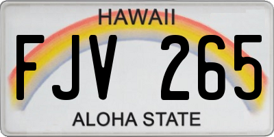 HI license plate FJV265