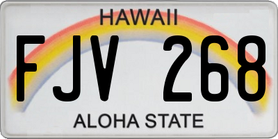 HI license plate FJV268