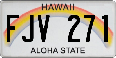 HI license plate FJV271