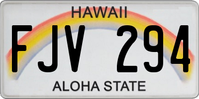 HI license plate FJV294