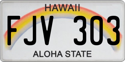 HI license plate FJV303