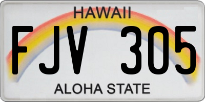 HI license plate FJV305
