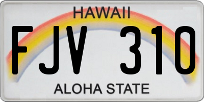 HI license plate FJV310