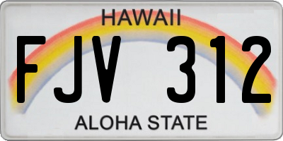 HI license plate FJV312