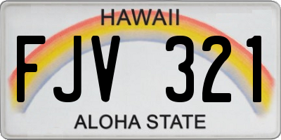 HI license plate FJV321