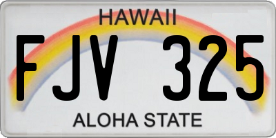 HI license plate FJV325