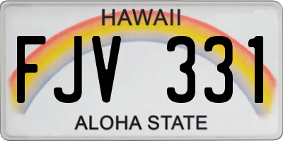 HI license plate FJV331