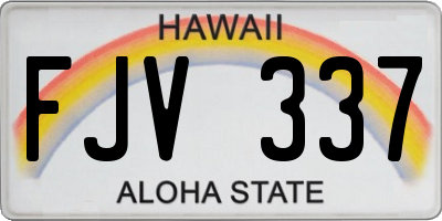 HI license plate FJV337