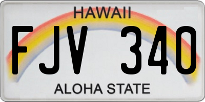 HI license plate FJV340
