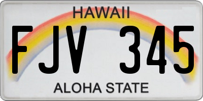 HI license plate FJV345