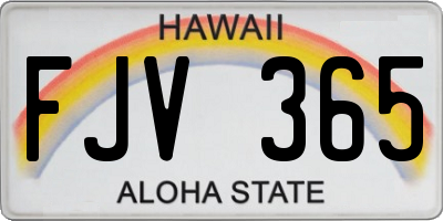 HI license plate FJV365