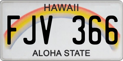 HI license plate FJV366