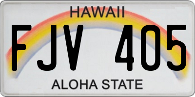HI license plate FJV405