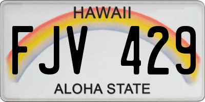 HI license plate FJV429