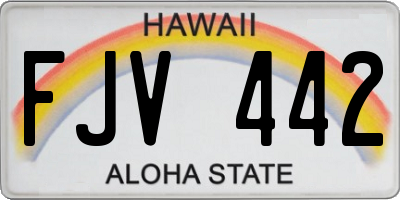 HI license plate FJV442