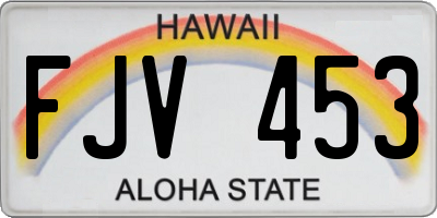 HI license plate FJV453