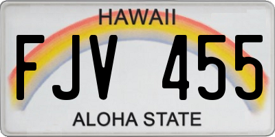 HI license plate FJV455