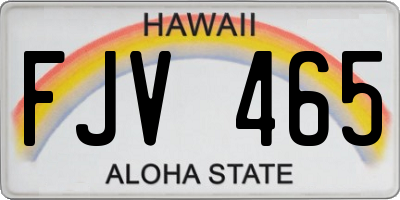 HI license plate FJV465