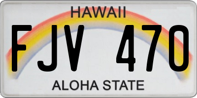 HI license plate FJV470