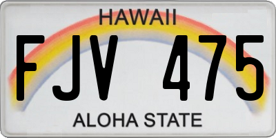 HI license plate FJV475