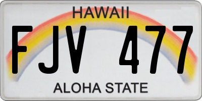 HI license plate FJV477