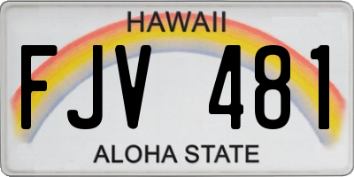 HI license plate FJV481