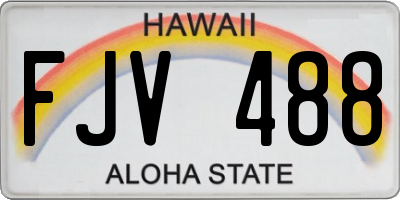 HI license plate FJV488
