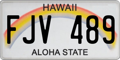 HI license plate FJV489