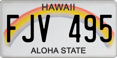 HI license plate FJV495